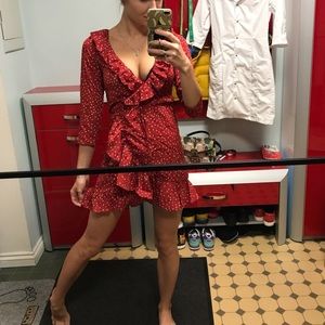 Dresses | Melissa Red White Star Ruffle Wrap Dress | Poshmark